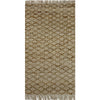 2’ x 4’ Tan Lattice Fringed Area Rug