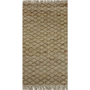 2’ x 4’ Tan Lattice Fringed Area Rug