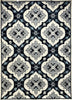 5’ x 7’ Black and Cream Floral Trellis Area Rug