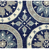 5’ x 7’ Blue and Cream Floral Wheel Area Rug
