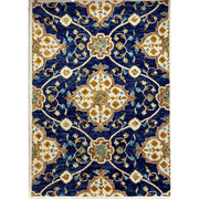5’ x 7’ Blue and Gold Intricate Floral Area Rug