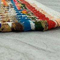 3’ x 4’ Multicolored Striped Chindi Area Rug