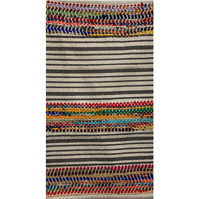3’ x 4’ Multicolored Striped Chindi Area Rug
