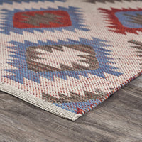 2’ x 3’ Red and Blue Geometric Diamonds Scatter Rug