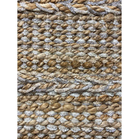 3’ x 4’ Gray and Tan Braided Stripe Area Rug