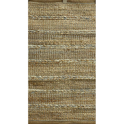 2’ x 3’ Soft Blue and Tan Braided Stripe Scatter Rug