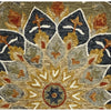 Blooming Oriental Medallion Scalloped Round Rug