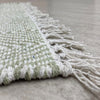 2’ x 4’ Green and White Chevron Striped Area Rug