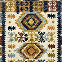 5’ x 7’ Brown and Blue Southwestern Area Rug