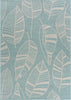 5’ x 7’ Teal Leaves Indoor Outdoor Area Rug