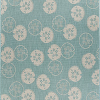 5’ x 7’ Teal Sand Dollars Indoor Outdoor Area Rug