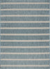 5’ x 7’ Teal Striped Indoor Outdoor Area Rug