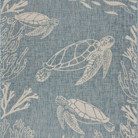 5’ x 7’ Teal Turtle Indoor Outdoor Area Rug