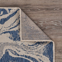 2’ x 3’ Navy Abstract Indoor Outdoor Scatter Rug