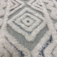 6’ Round Cream Modern Geometric Area Rug