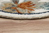 6’ Round Blue and White Tropical Area Rug