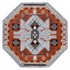 4’ Round Terracotta Tribal Area Rug