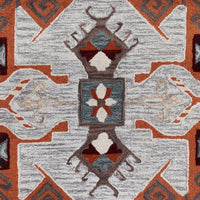 4’ Round Terracotta Tribal Area Rug