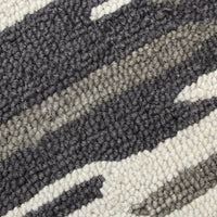 4’ Round Black and Gray Camouflage Area Rug