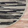 4’ Round Black and Gray Camouflage Area Rug