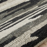 6’ Round Black and Gray Camouflage Area Rug