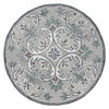 6’ Round Gray and White Filigree Area Rug