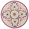6’ Round Red and Ivory Floral Filigree Area Rug