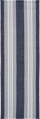 2’ x 6’ Navy and Ivory Striped Runner Rug