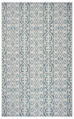 5’ x 8’ Blue Geometric Indoor Outdoor Area Rug