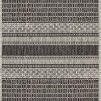 2’ x 3’ Monochrome Striped Indoor Outdoor Scatter Rug