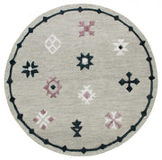 5’ Round Gray Decorative Charm Area Rug