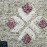 5’ Round Gray Decorative Charm Area Rug