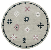 7’ Round Gray Decorative Charm Area Rug