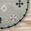 7’ Round Gray Decorative Charm Area Rug