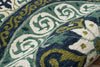 7’ Round Blue and Green Ornate Medallion Area Rug