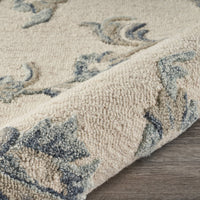 5’ x 7' Beige and Blue Filigree Area Rug