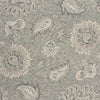 5’ Round Light Gray Floral Area Rug
