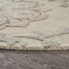 5’ Round Ivory Intricate Floral Area Rug