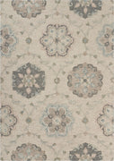 5’ x 7' Ivory Intricate Floral Area Rug