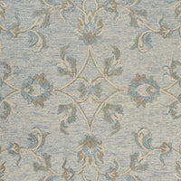 7’ x 9’ Blue and Cream Filigree Area Rug