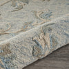 7’ Round Blue and Cream Filigree Area Rug