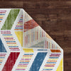 5’ x 7’ Colorful Herringbone Pattern Area Rug