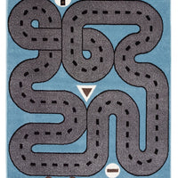 4’ x 6’ Blue Imaginative Racetrack Area Rug