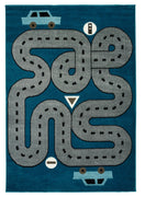 4’ x 6’ Navy Imaginative Racetrack Area Rug