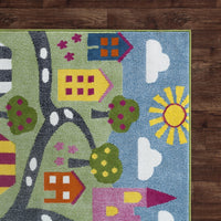 5’ x 7’ Green Palace Roadway Area Rug