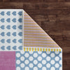 5’ x 7’ Blue Yellow Pink Blocks Area Rug