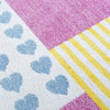 5’ x 7’ Blue Yellow Pink Blocks Area Rug