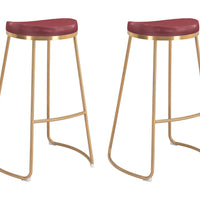 Bree Barstool (Set of 2) Burgundy &amp; Gold