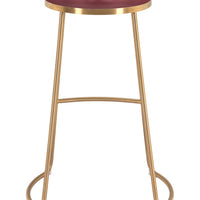 Bree Barstool (Set of 2) Burgundy &amp; Gold