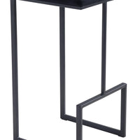 Black Modern Geo Waffle Seat Backless Barstool